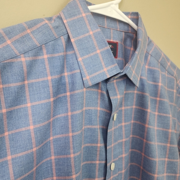 Untuckit Men's Blue and Pink Shirt Wrinkle Free Relaxed Fit 100% Cotton Size M - Picture 7 of 8